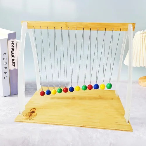 Miniatura 6 de Newtons Cradle Bolas de péndulo Cool Science Gadgets Cinética Física Juguetes Decoraciones de escritorio