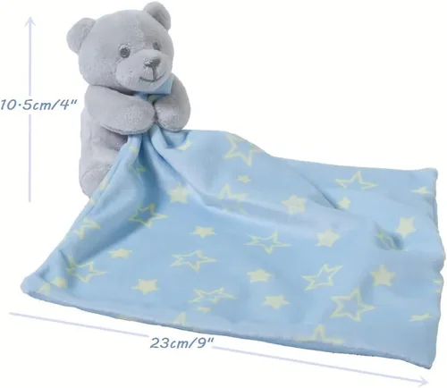 Miniatura 3 de CREVENT - Manta de felpa acogedora para bebé, mantita de seguridad con caras de animales para niños pequeños, regalo para bebés recién nacidos