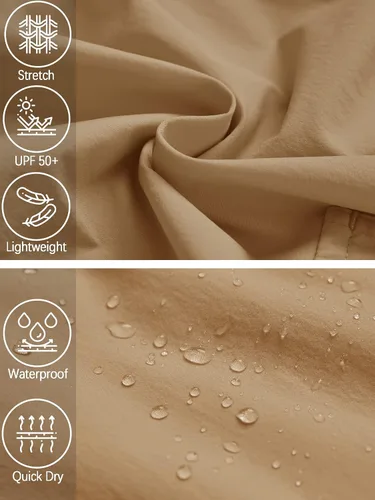 Miniatura 4 de Pantalones convertibles de senderismo para hombre, impermeables, ligeros, de secado rápido, con cremallera, pesca, viajes, safari, trabajo al aire