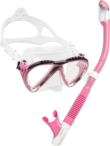 Cressi Juego de esnórquel para adultos | Máscara y snorkel | Máscara de silicona cómoda de primera calidad | Snorkel superior seco | Diseñado en