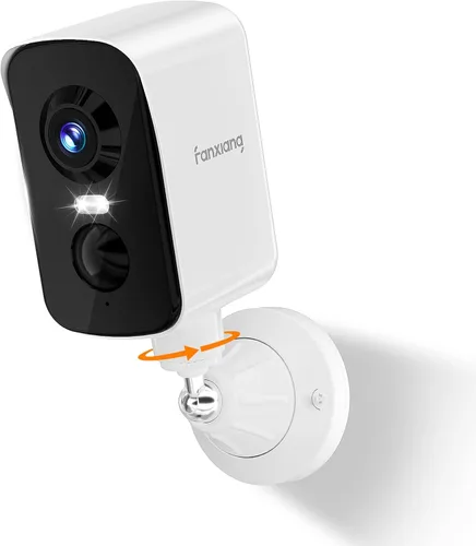 fanxiang Cámara de seguridad inalámbrica 2K con batería recargable para exteriores, WiFi, rotación panorámica de 300°, detección de movimiento AI,