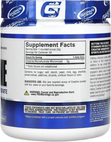 Miniatura 2 de Gaspari Nutrition Monohidrato de creatina pura, 0.18 oz de creatina pura, aumenta el músculo y el tamaño (sin sabor, 60 porciones)