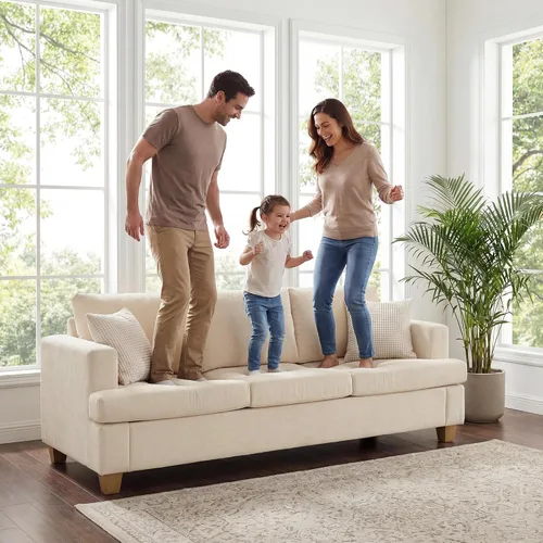 Miniatura 3 de Apicizon Cloud Couches Juegos de Muebles para Sala de Estar, Juego de Sofá Loveseat de 2 Plazas y Sofá de 3 Plazas para Dormitorio, Cómodo Sofá Cama