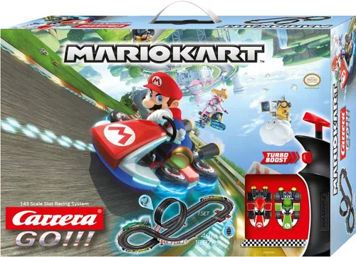 Miniatura 3 de Carrera GO Pista de Carreras Eléctrica para Vehículos Ranurados para Niños, Mario Kart, Escala 1:43 Authentic Mario toys racing set. Features