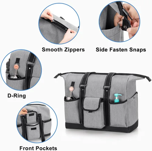Miniatura 16 de Damero Bolsa de enfermera con funda para laptop para el trabajo y el cuidado del hogar, estudiantes de medicina