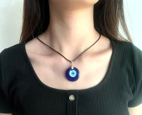 Miniatura 5 de Collar de ojo malvado para mujer chapado en oro de 14 quilates hecho a mano ajustable amuleto azul cadena collares para niñas adolescentes
