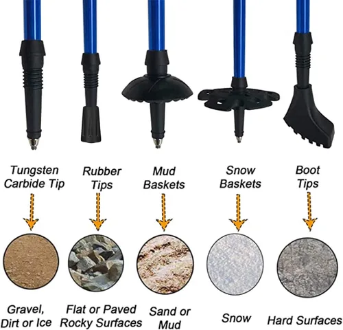 Miniatura 6 de Aihoye Bastones de trekking con absorción de golpes, ajustables, para senderismo o senderismo, plegable, fuerte, paquete de 2 piezas, bastón ligero