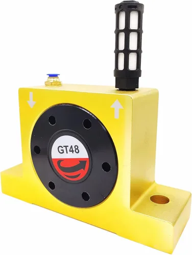 Miniatura 2 de GT48 Vibradores de turbina neumática, vibrador de turbina giratoria de aire industrial dorado silencioso G3/8" para tolva dorado con silenciador