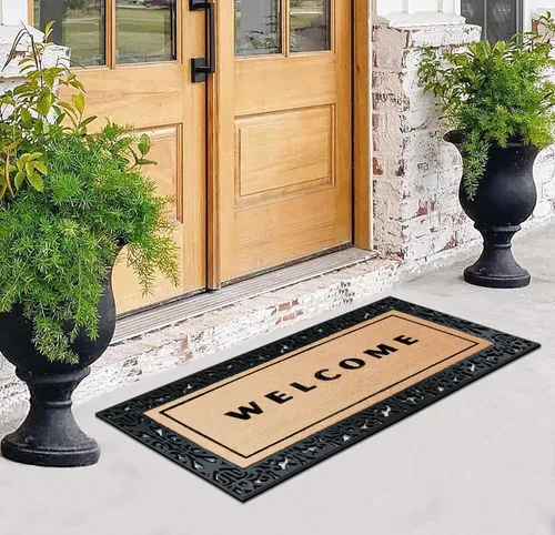 Miniatura 41 de A1HC Tapete para Puerta de Fibra de Coco Natural y Caucho, 30"x48" – Grueso, Duradero, Resistente, Anti-Desprendimiento, Resistente a