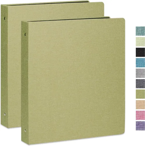 Miniatura 14 de Carpeta de tres anillos con portapapeles, cubierta de lino, carpeta de 1 pulgada para papel de 8.5 x 11 pulgadas, 2 bolsillos interiores de papel