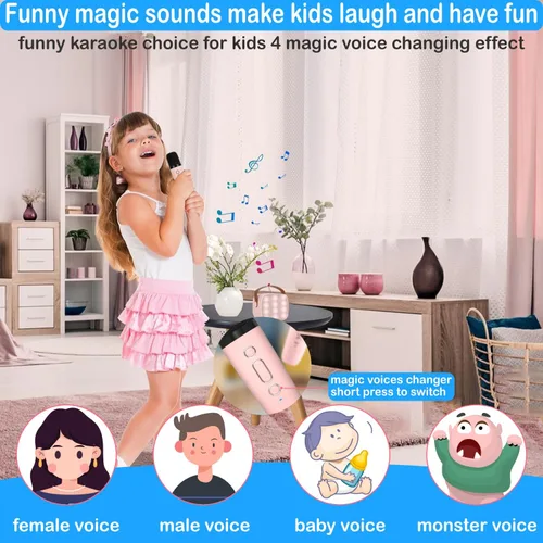 Miniatura 2 de Karaoke Machine for Kids, Mini Karaoke Machine for Kids Adults, Portable Bluetooth Speaker with 1 Wireless Microphones, Christmas Birthday Toys
