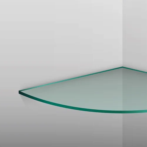 Miniatura 6 de Dulles Glass Estante de vidrio flotante redondo de 12 x 12 pulgadas, solo estante, templado, 3/8 pulgadas de grosor, vidrio pulido plano