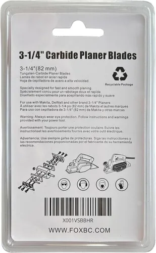 Miniatura 2 de FOXBC Cuchillas cepilladoras de 3-1/4 pulgadas 82mm de carburo TCT de reemplazo para Makita N1900B, KP0810, XPK01, DeWalt D26676, DW6655, DW680
