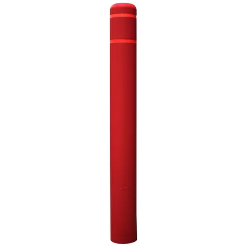 Miniatura 13 de Ideal Shield Cubierta de bolardo de seguridad negra de 1/8 pulgadas de 4 pulgadas con rayas rojas, 60 pulgadas de alto. Cinta de instalación
