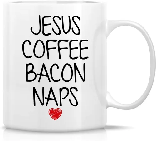 Miniatura 33 de Retreez Taza divertida – This Girl Runs on Coffee + Jesus - Tazas de café de cerámica de 11 onzas – Divertido, sarcasmo, sarcástico, motivacional