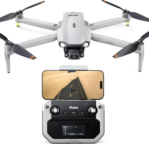 Ruko F11PRO 2 Drone con cámara 6K para adultos, estabilizador de cardán de 3 ejes, 2 baterías para tiempo de vuelo de 70 minutos, transmisión de