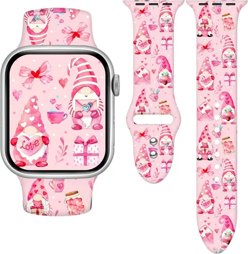 Miniatura 24 de Correa de reloj Holidays compatible con Apple Watch Series 11 10 9 8 7 6 5 4 3 Ultra SE para mujeres y hombres, correa de calabaza de silicona suave