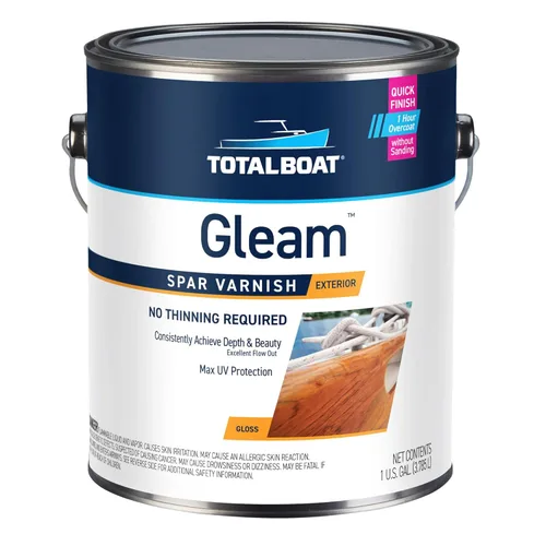 Miniatura 13 de TotalBoat Gleam Marine Spar - Barniz brillante y satinado para madera, barcos y muebles de exterior (brillo, dos pintas)