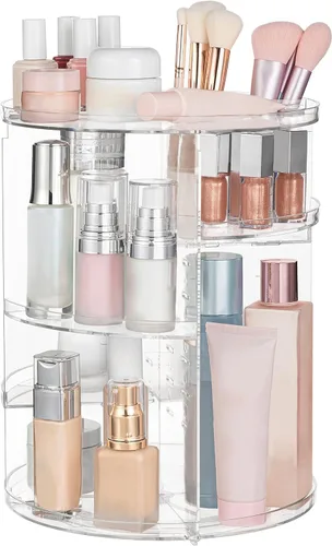 Miniatura 9 de HBlife Organizador de maquillaje giratorio extragrande de 360 grados, carrusel ajustable, organizador de perfumes giratorio de gran capacidad