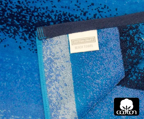 Miniatura 2 de COTTON CRAFT - Toalla de playa extra ancha con rayas ombre para dos, 147.3 x 172.7 cm - Algodón puro - Tela jacquard doble gruesa de felpa súper