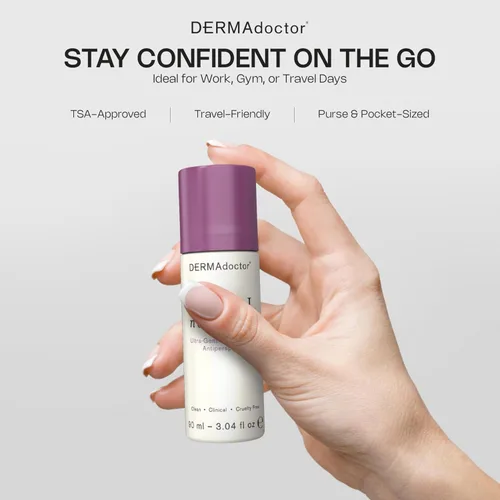 Miniatura 3 de DERMAdoctor Antitranspirante para mujeres con piel sensible, iluminador ultra suave Total NonScents, desodorante antitranspirante de fuerza clínica