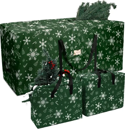 RICHIE Bolsa de almacenamiento para árbol de Navidad de 7.5 pies (juego de 3 piezas), bolsa Oxford 600D para árbol de Navidad a prueba de desgarros,