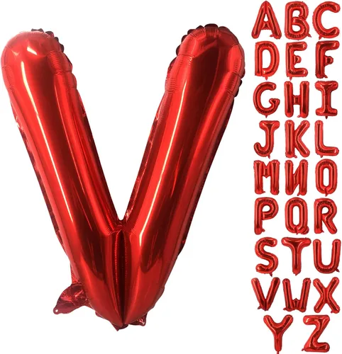 Miniatura 12 de Lovoir Globos grandes de 40 pulgadas con la letra T roja de gran tamaño, globo de helio de aluminio de Mylar para decoración de fiesta de Letra roja