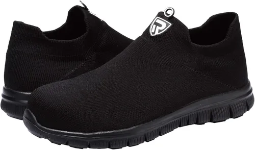 Miniatura 7 de LARNMERN Calcetines de punta de acero zapatos de seguridad para el trabajo zapatos ligeros industriales y de construcción sin cordones