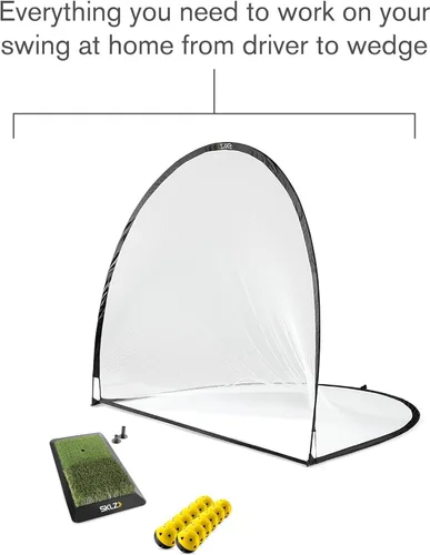 Miniatura 2 de SKLZ Kit de campo de conducción de golf con red, pelotas de golf, almohadilla de lanzamiento y camisetas
