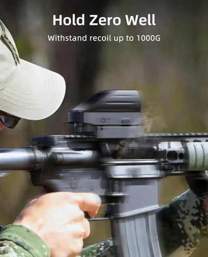 Miniatura 5 de EZshoot Rechargeable Red/Green Dot Reflex Sight, Red Dot Optic Scope, Multiple Reticle Paintball Sight with 20mm Picatinny Rail Mount, Absolute