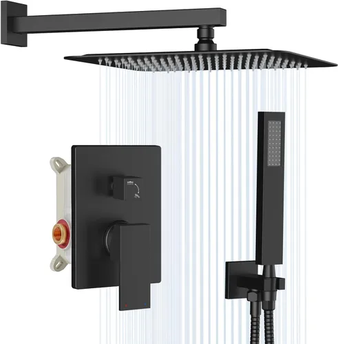 Miniatura 8 de Gabrylly Sistema de ducha de 12 pulgadas, juego de grifo de ducha con cabezal de ducha de lluvia y ducha de mano, juego combinado de ducha de lluvia