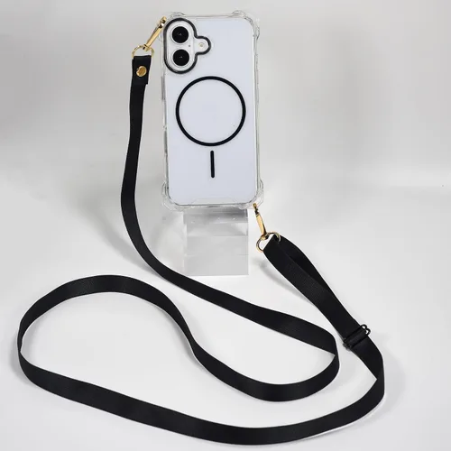 Miniatura 11 de Funda Magnética Cruzada para iPhone 17 Pro, Naranja, Marco Suave Magnético Transparente PC Trasero A Prueba de Golpes Funda Protectora para Teléfono