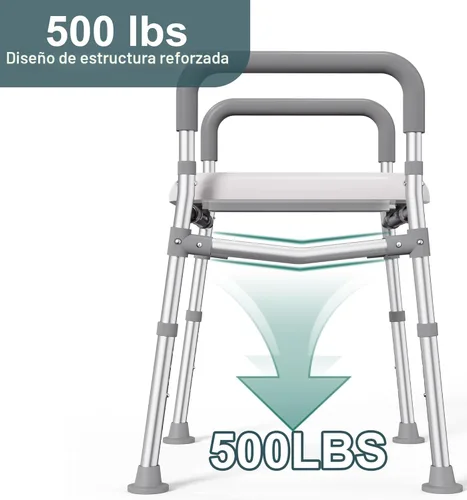 Miniatura 3 de HOMLAND - Asiento elevado para inodoro con asas, elevador de asiento de inodoro de 500 lb elegible para FSA HSA para personas mayores con bandeja
