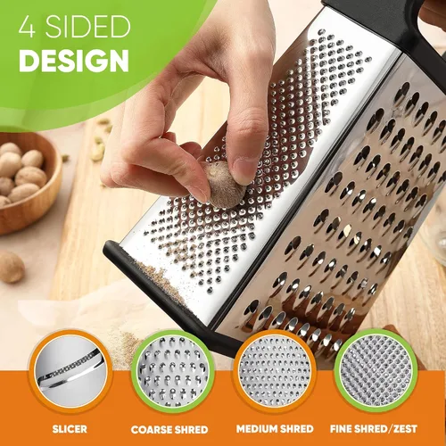 Miniatura 4 de Spring Chef Professional XL - Juego de rallador de caja y raspador de banco, color negro