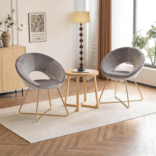 Miniatura 9 de DUHOME Sillas modernas de terciopelo con acento para sofá individual, cómodas sillas tapizadas, sillas de descanso de mediados de siglo con patas