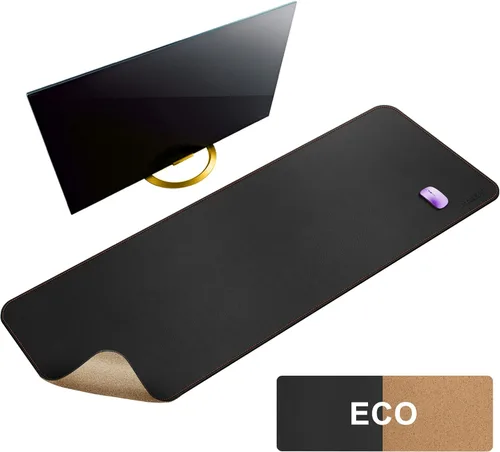Miniatura 9 de MAIDERN Cubierta de mesa estrecha de 39.4" x 7.9", tapete reversible de cuero y corcho para mesa consola, protector de mesa largo y delgado