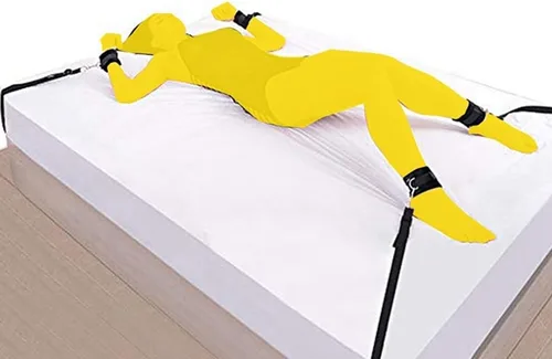 Restricción de marco de cama para tamaño Queen, correas de muñeca para parejas, kit de amarre sexual debajo del colchón para adultos, parejas, cama