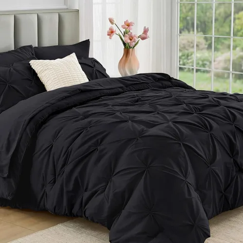Miniatura 13 de JOLLYVOGUE Juego de edredón tamaño individual de 5 piezas – Juego de ropa de cama tamaño individual en una bolsa para todas las estaciones