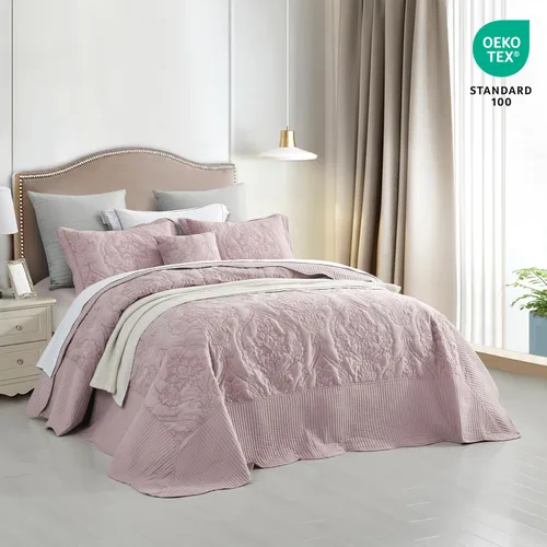 Miniatura 2 de CHIXIN Juego de colcha de gran tamaño tamaño King – Funda de cama ligera – Hermosas costuras – Colcha reversible de 4 piezas – Hermoso