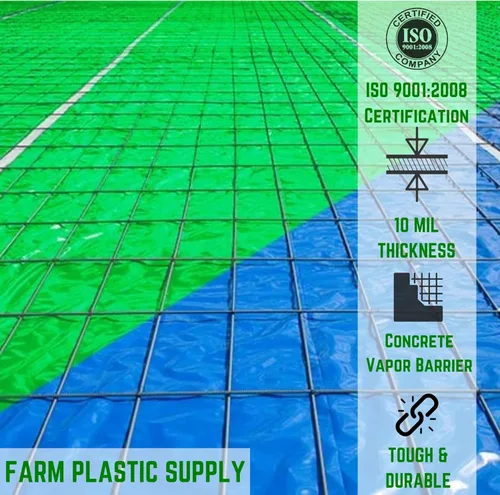 Farm Plastic Supply - Barrera de vapor de hormigón - 10 mil - (7' x 35') - Lona resistente, láminas de plástico de barrera de vapor de poliolefina,