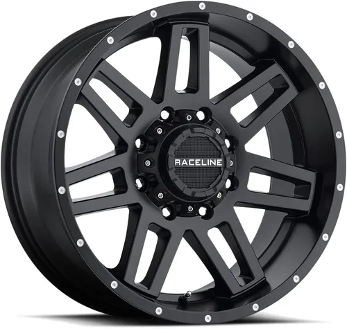 Miniatura 7 de Raceline Wheels 931B INJECTOR Rueda Negra 16X8" 5X4.5/5X5 Patrón de Pernos 0mm de Desplazamiento/(4.5"E/S) Ruedas de Aluminio de 10 Radios para Auto