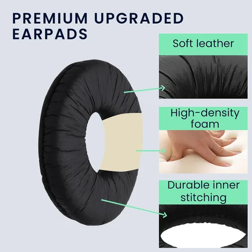 Miniatura 3 de kwmobile Almohadillas para oídos compatibles con Sony MDR-ZX100/ZX110/ZX300/V150 - 2 piezas de repuesto para auriculares, color negro