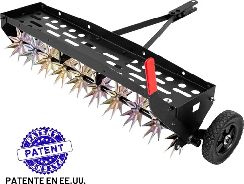 Miniatura 2 de Suchtale Aireador de Remolque de 40 Pulgadas con Púas de Acero Galvanizado, Aireador de Césped Duradero Penetrador de Suelo con Púas y Barra