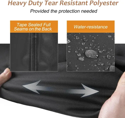Miniatura 2 de NettyPro Funda rectangular para mesa de patio, 105 x 75 pulgadas, impermeable, para mesa de comedor y silla, rectangular, color negro