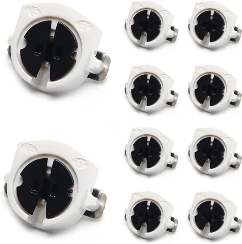 Miniatura 3 de Othmro Enchufes de luz, 10 unids T5 sostenedor, 2A PC de plástico AC 500 V 100 grados de luz fluorescente, F288A Base de una sola cabeza lápida