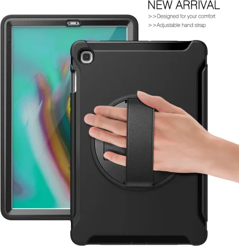 Miniatura 8 de Dteck Funda para Galaxy Tab S5e 2019, resistente, de cuerpo completo, resistente, a prueba de golpes, con correa de mano giratoria para tableta