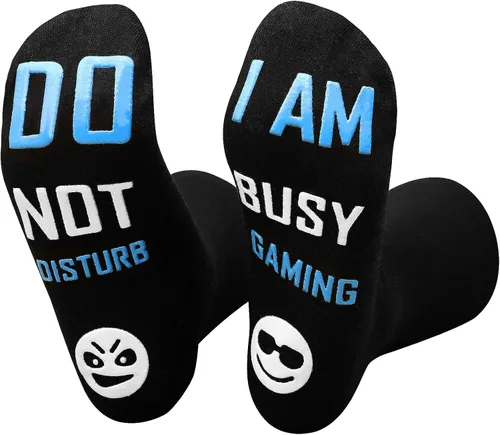 Do Not Disturb I'M Gaming Socks, Teen Boys Gift Teenage Stocking Stuffers Gamer Sock for Men, Father, Dad, Grandson