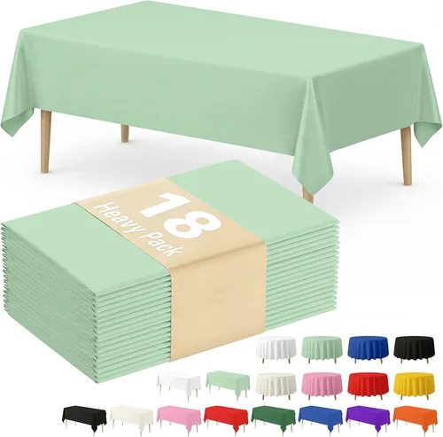 Miniatura 45 de Fixwal Mantel de plástico negro desechable de 54 x 108 pulgadas, mantel rectangular impermeable, paquete de 5 para graduación, decoración de fiesta