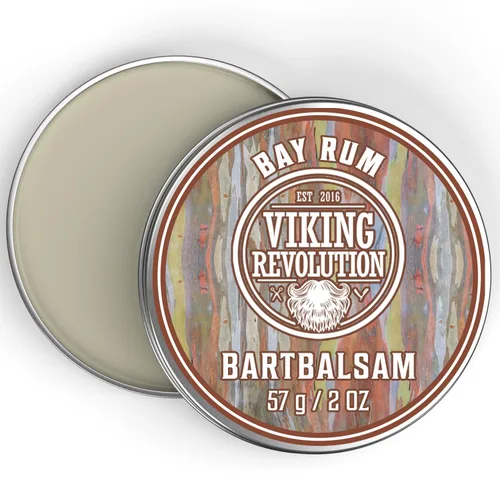 Miniatura 9 de Viking Revolution Bálsamo para barba de ron de bahía, mantequilla de barba con aceite de argán y aceite de jojoba, suavizante, hidratante y cera