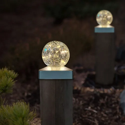 Miniatura 5 de SUNNYPARK Luces solares para postes – Luz para poste al aire libre para valla o decoración de patio, jardín, tapas alimentadas por energía solar